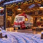 caravan in winterstalling